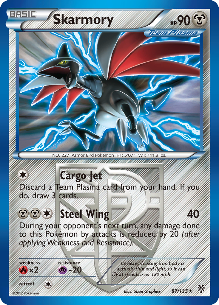 Skarmory 87 Rare card from Plasma Storm
