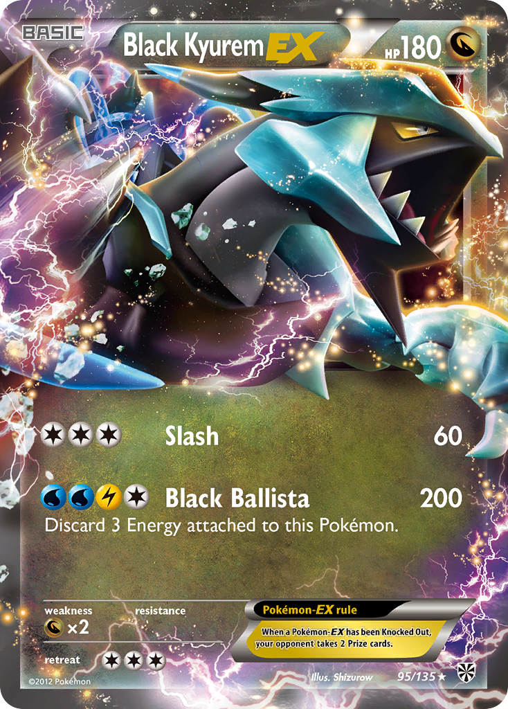 Black Kyurem-EX 95 Rare Holo EX card from Plasma Storm