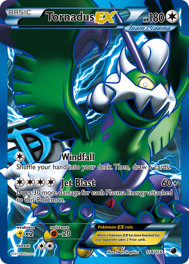Tornadus-EX 114 Rare Ultra card from Plasma Freeze