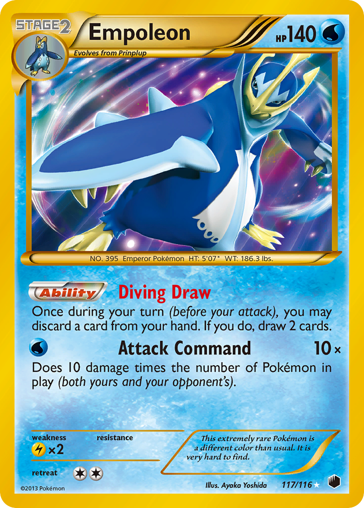 Empoleon 117 Rare Secret card from Plasma Freeze