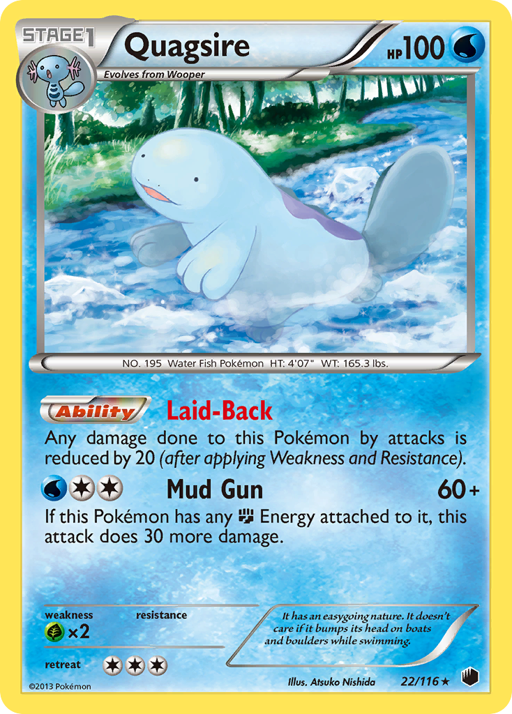 Quagsire 22 Rare card from Plasma Freeze