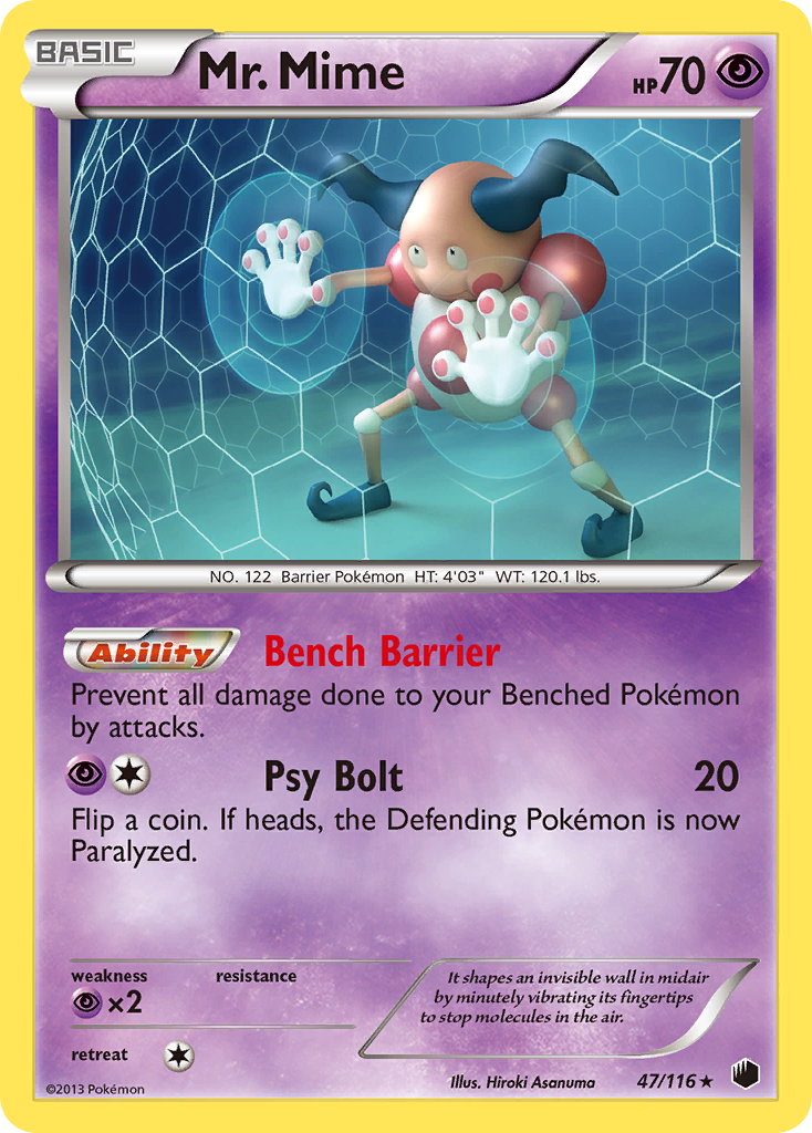 Mr. Mime 47 Rare card from Plasma Freeze