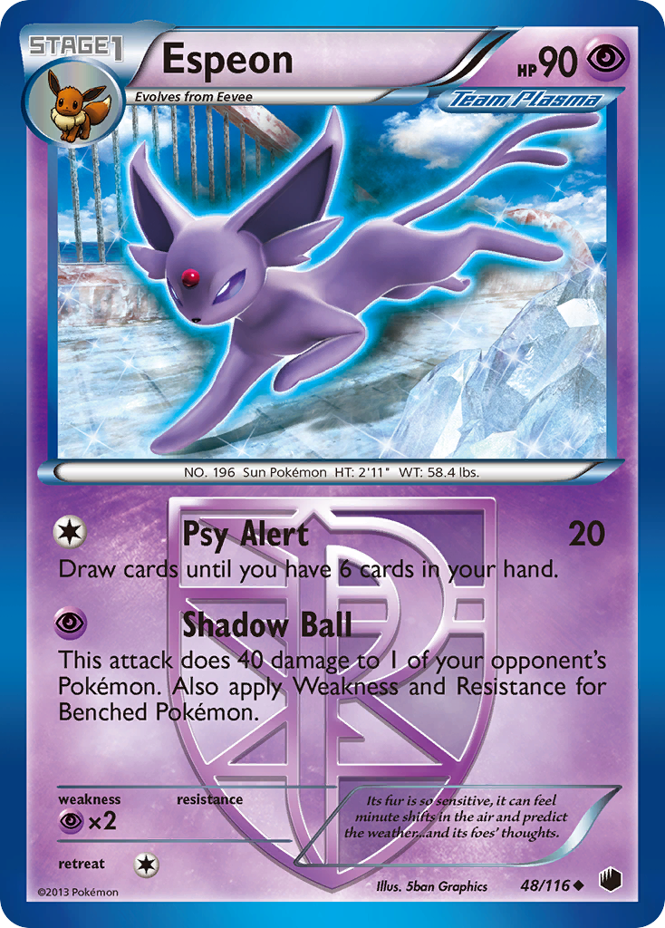 Espeon 48 Uncommon card from Plasma Freeze
