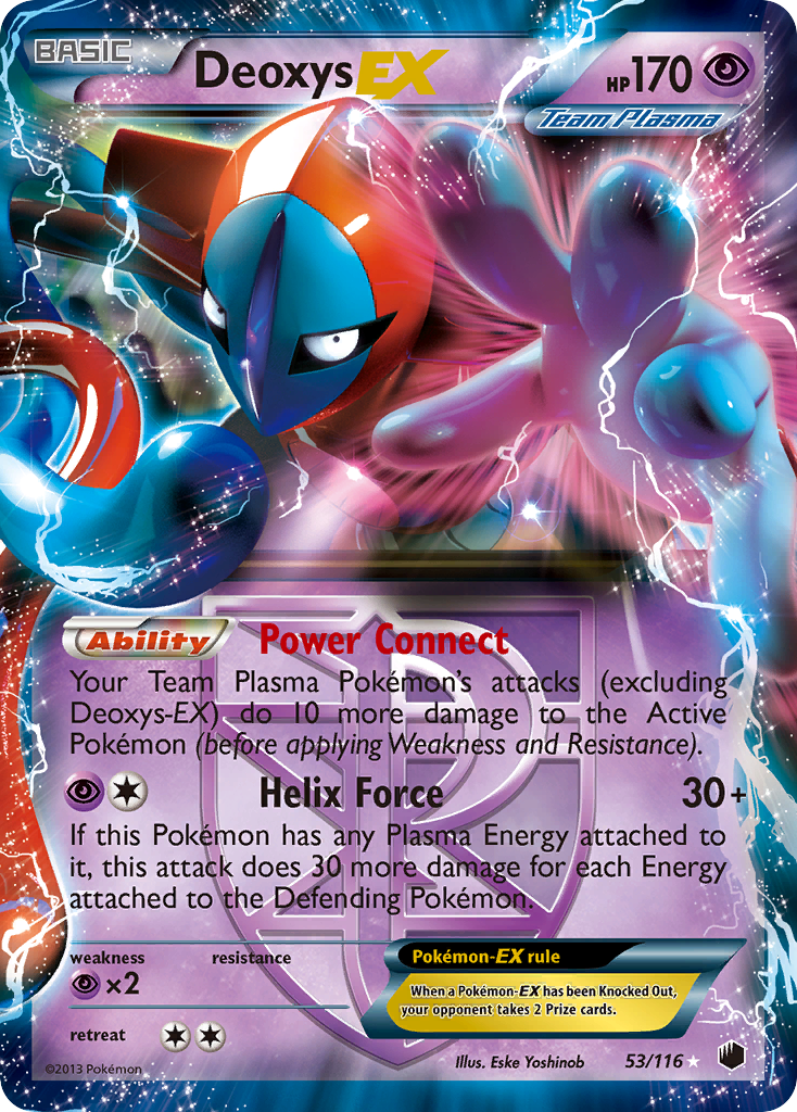 Deoxys-EX 53 Rare Holo EX card from Plasma Freeze