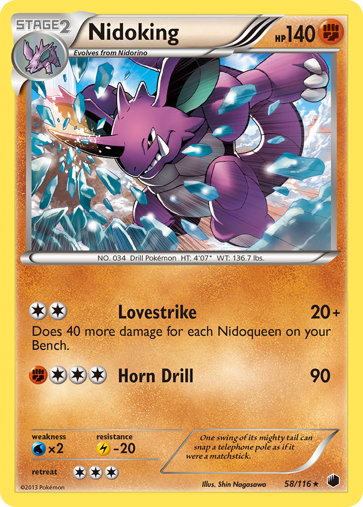 Nidoking 58/116 Rare card from Plasma Freeze