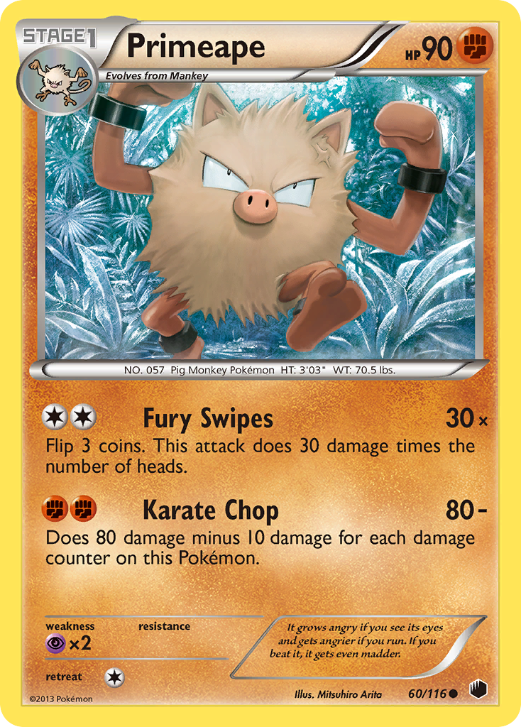 Primeape 60 Common card from Plasma Freeze