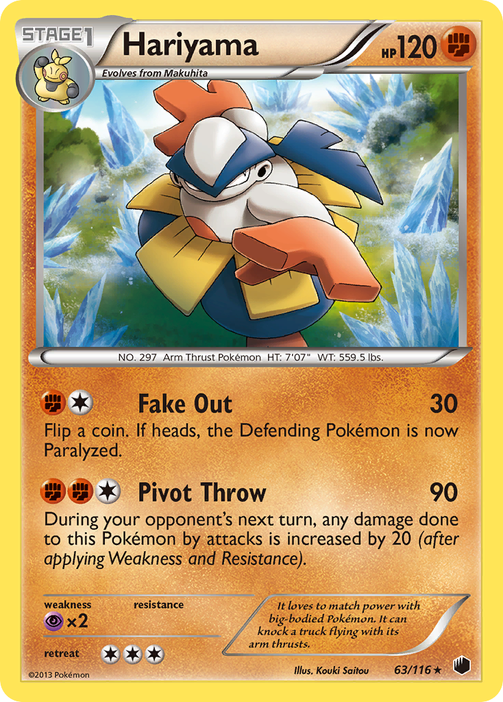 Hariyama 63 Rare card from Plasma Freeze