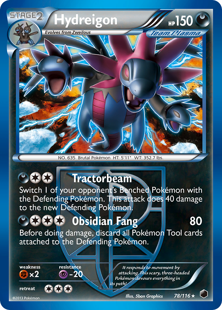 Hydreigon 78 Rare Holo card from Plasma Freeze