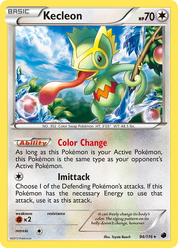 Kecleon 94 Rare card from Plasma Freeze