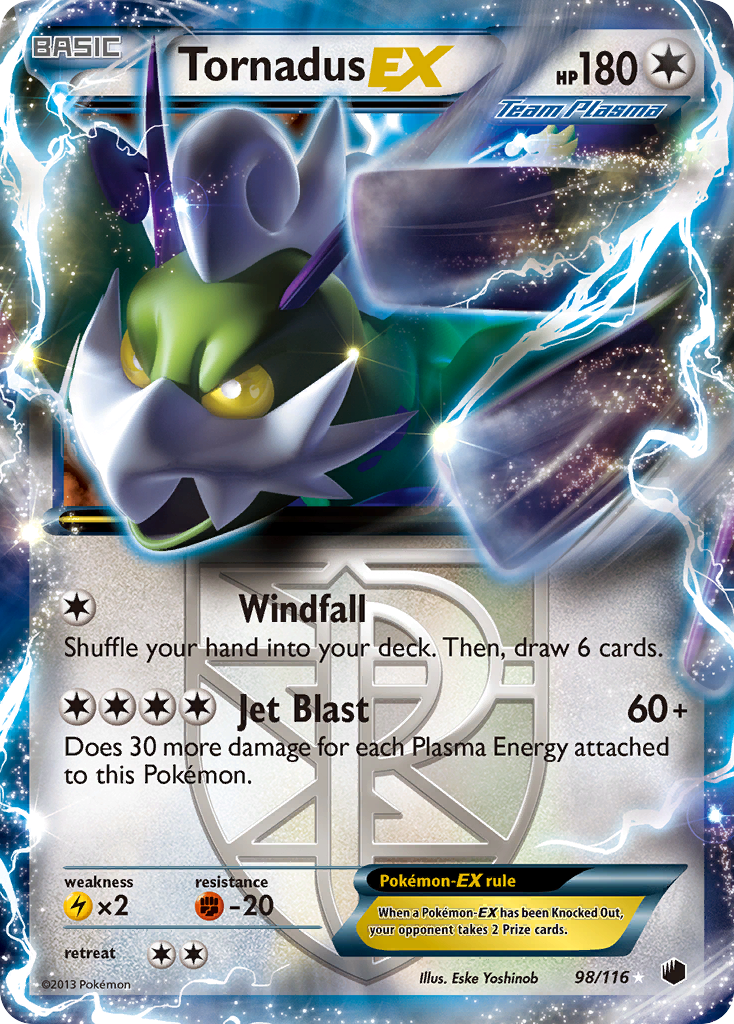 Tornadus-EX 98 Rare Holo EX card from Plasma Freeze
