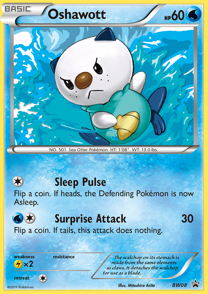 Oshawott BW08 Promo card from BW Black Star Promos