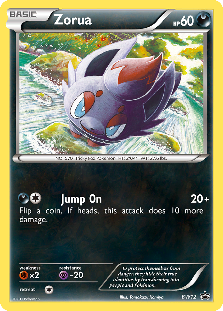 Zorua BW12 Promo card from BW Black Star Promos