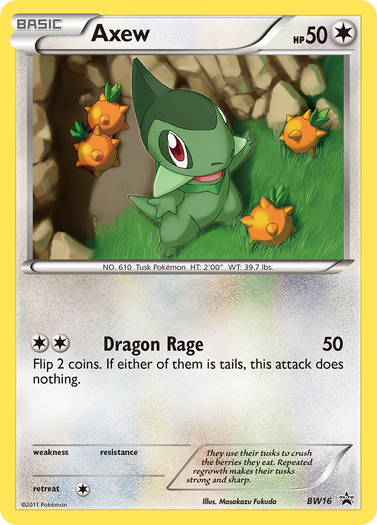 Axew BW16/101 Promo card from BW Black Star Promos