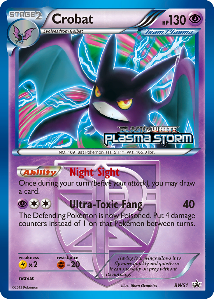 Crobat BW51 Promo card from BW Black Star Promos