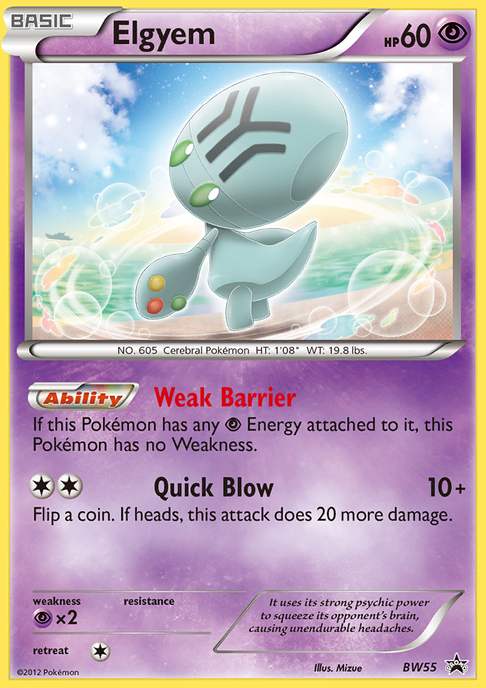 Elgyem BW55/101 Promo card from BW Black Star Promos