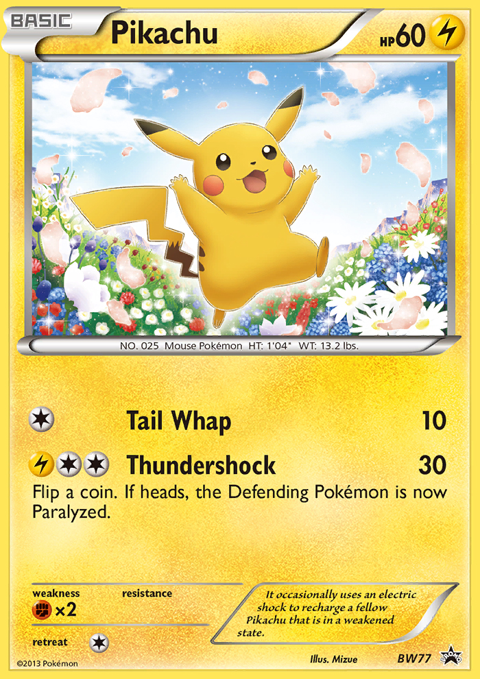 Pikachu BW77/101 Promo card from BW Black Star Promos