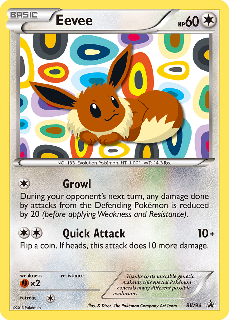 Eevee BW94 Promo card from BW Black Star Promos