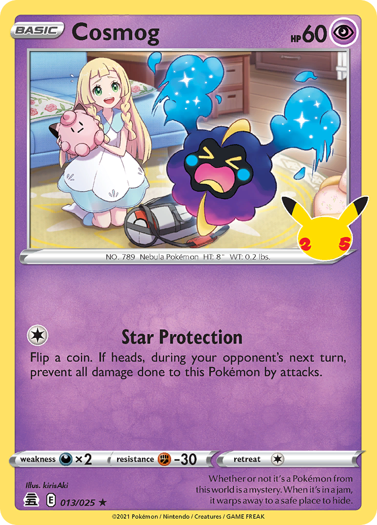Cosmog 13 Rare card from Celebrations