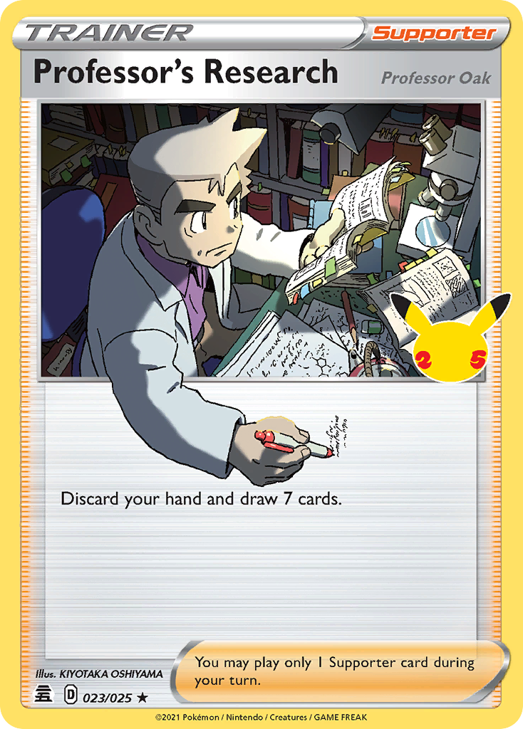 Professor's Research (Professor Oak) 23 Rare Holo card from Celebrations