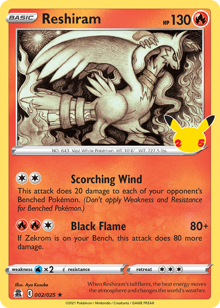 Reshiram 2 Rare card from Celebrations