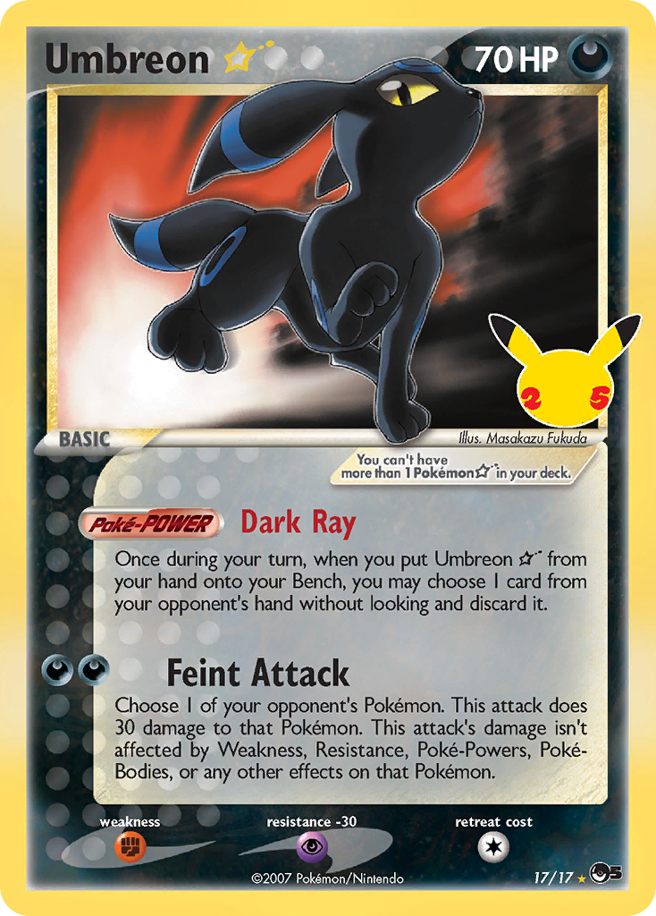Umbreon ★ 17 Classic Collection card from Celebrations: Classic Collection