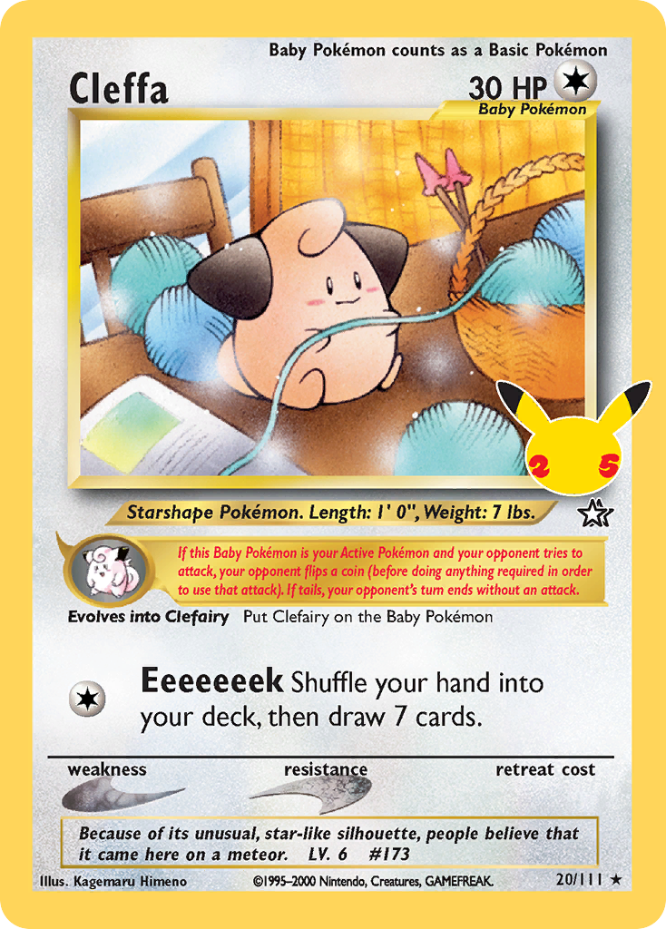 Cleffa 20/25 Classic Collection card from Celebrations: Classic Collection