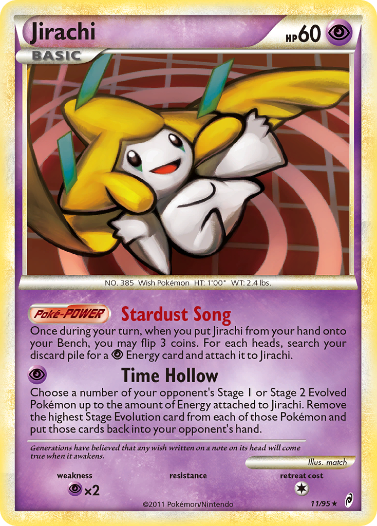 Jirachi 11 Rare Holo card from Call of Legends