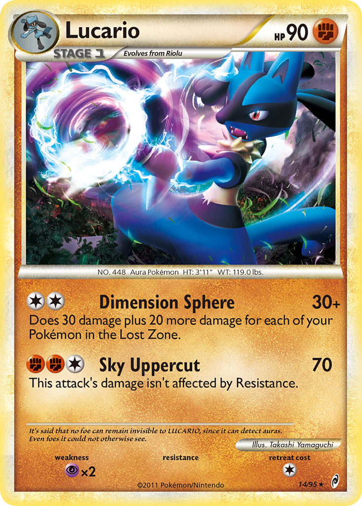 Lucario 14 Rare Holo card from Call of Legends