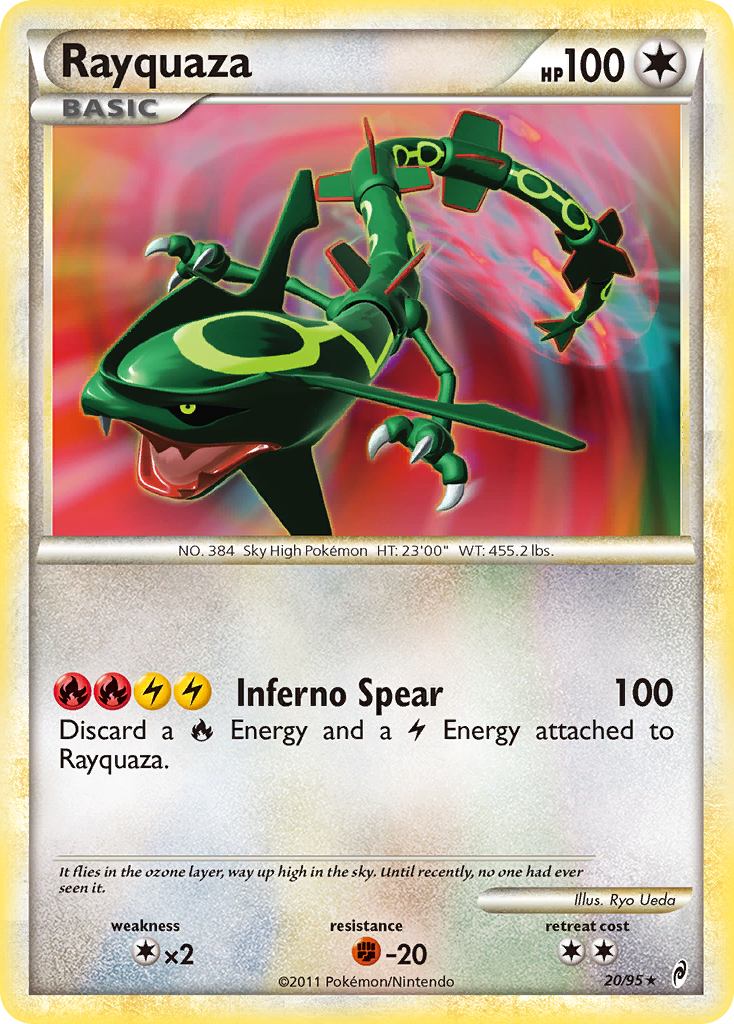 Rayquaza 20 Rare Holo card from Call of Legends