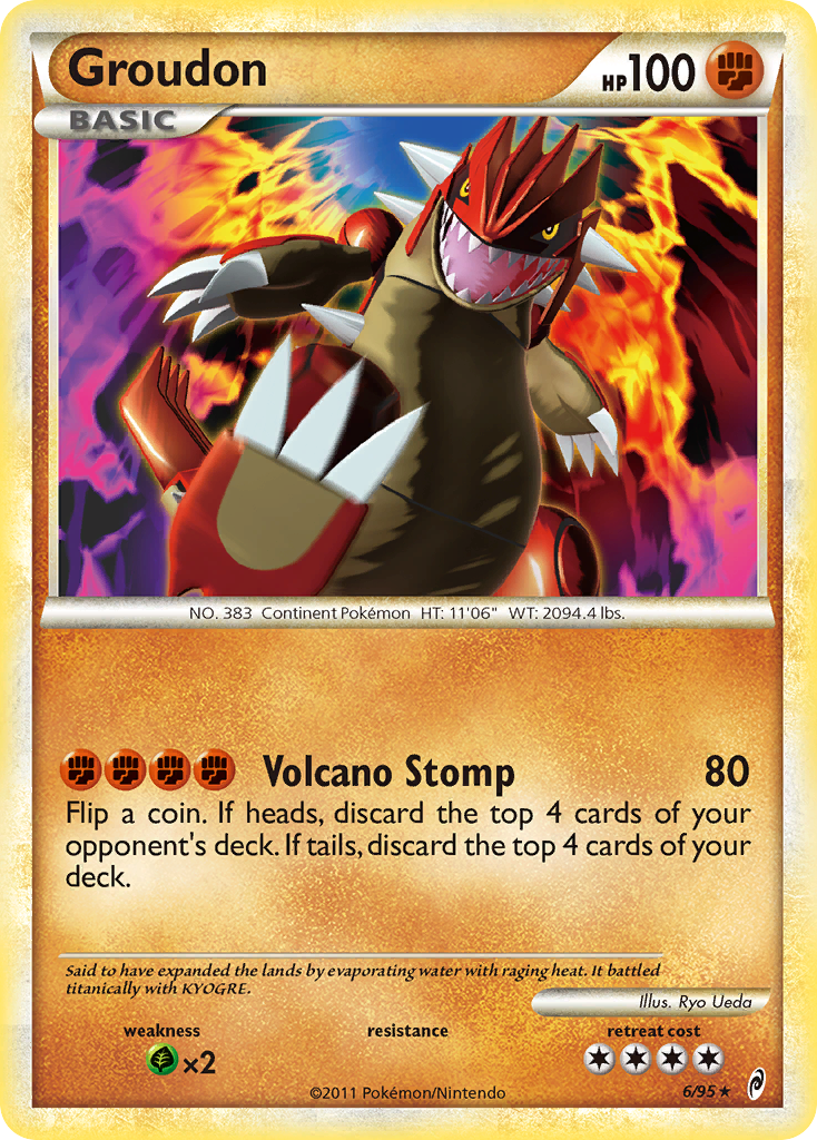 Groudon 6 Rare Holo card from Call of Legends