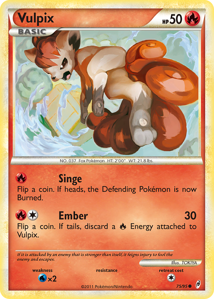 Vulpix 75 Common card from Call of Legends