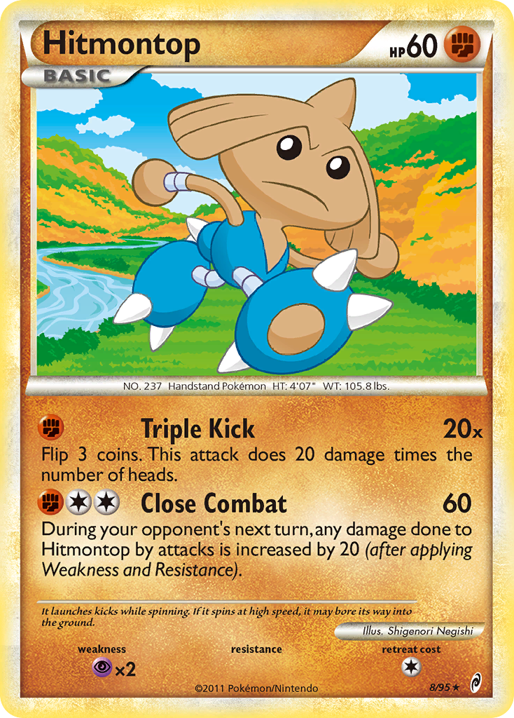 Hitmontop 8 Rare Holo card from Call of Legends