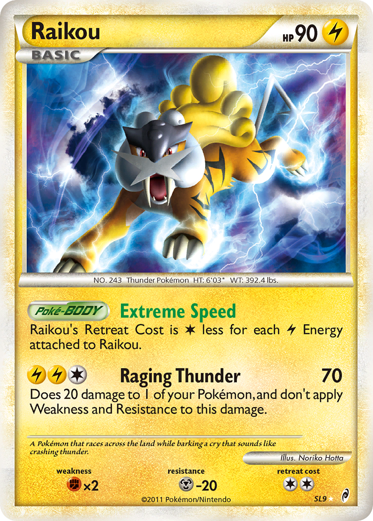 Raikou SL9 Rare Holo card from Call of Legends