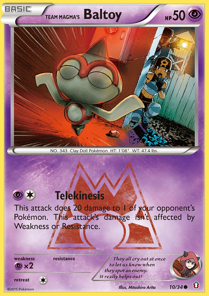 Team Magma's Baltoy 10 Common card from Double Crisis