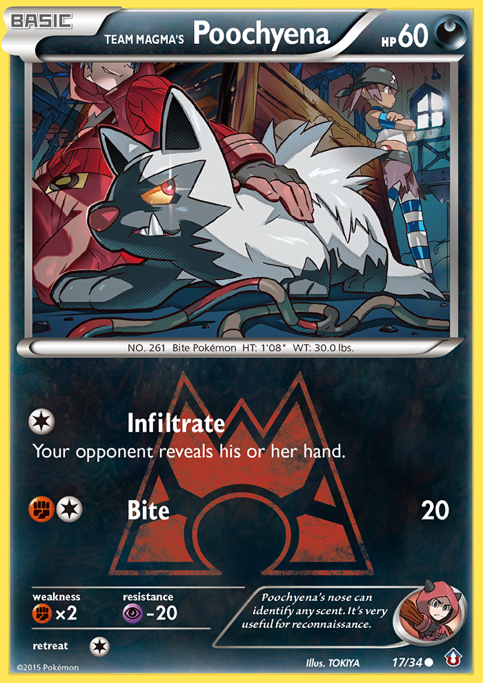 Team Magma's Poochyena 17 Common card from Double Crisis