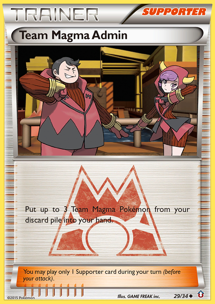 Team Magma Admin 29 Uncommon card from Double Crisis