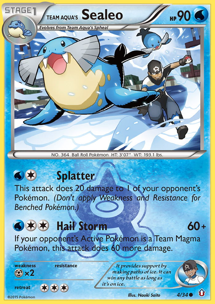 Team Aqua's Sealeo 4 Common card from dc1