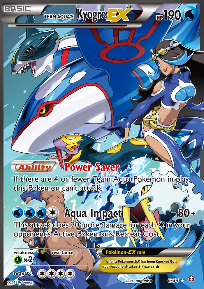 Team Aqua's Kyogre-EX 6 Rare Ultra card from Double Crisis