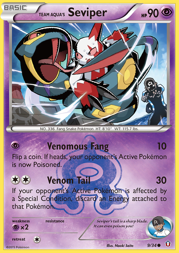 Team Aqua's Seviper 9 Common card from Double Crisis