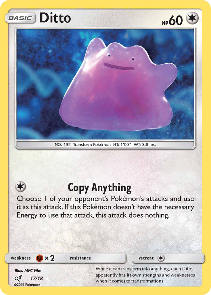 Ditto 17 Rare Ultra card from Detective Pikachu