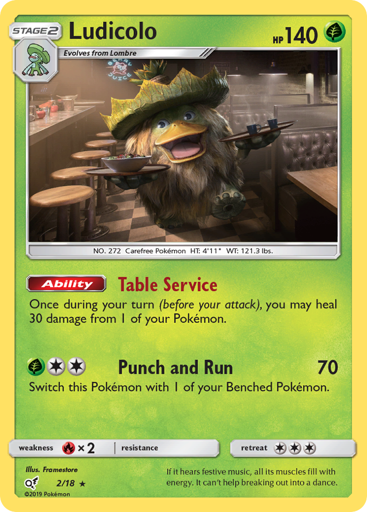 Ludicolo 2 Rare card from Detective Pikachu