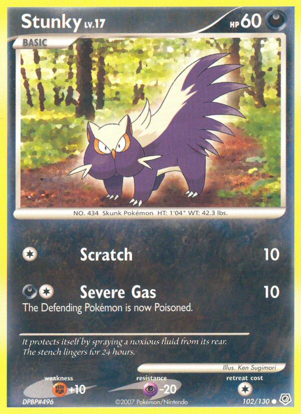 Stunky 102 Common card from Diamond & Pearl