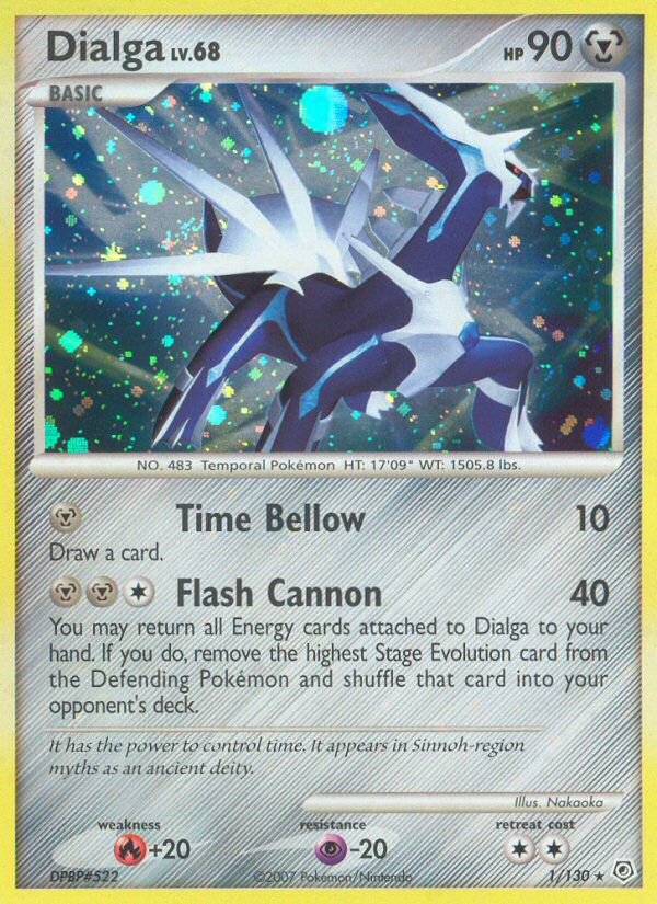 Dialga 1/130 Rare Holo card from Diamond & Pearl