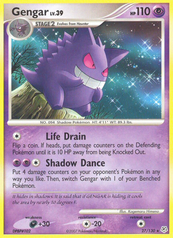Gengar 27 Rare card from Diamond & Pearl