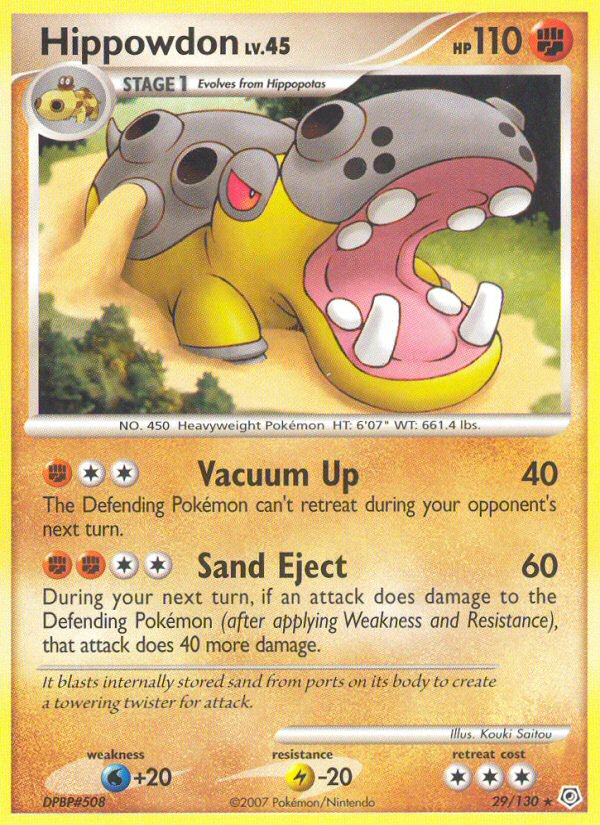 Hippowdon 29 Rare card from Diamond & Pearl