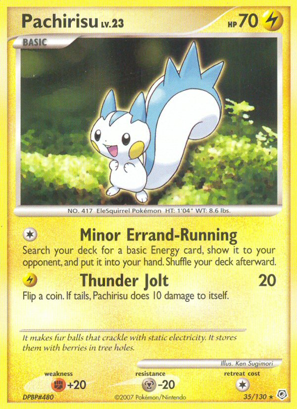 Pachirisu 35/130 Rare card from Diamond & Pearl