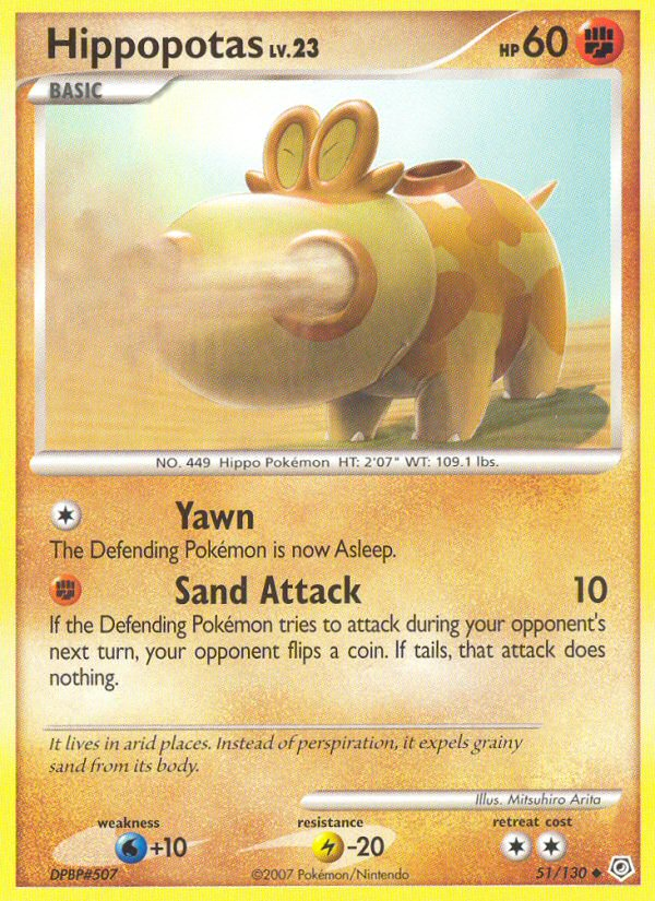 Hippopotas 51/130 Uncommon card from Diamond & Pearl