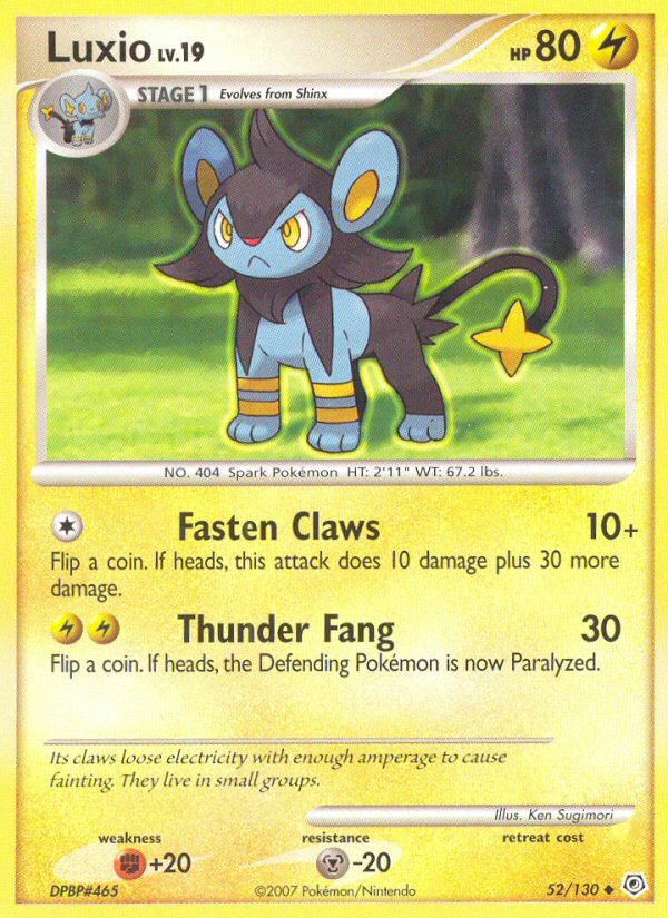 Luxio 52/130 Uncommon card from Diamond & Pearl