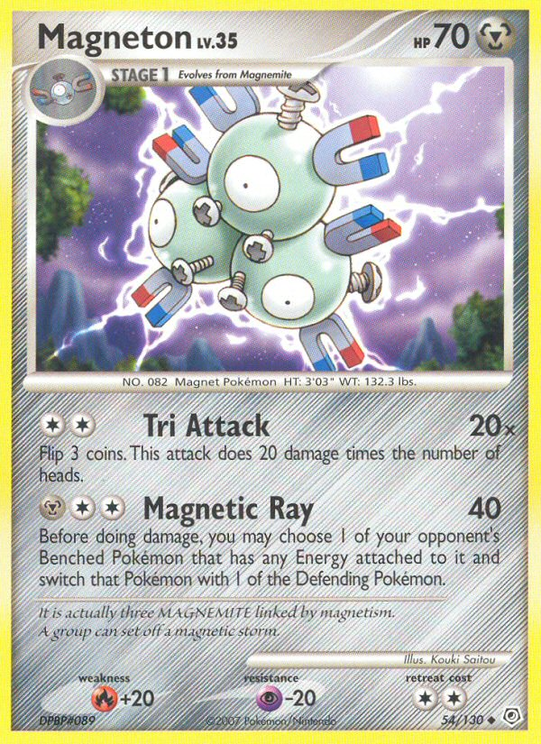 Magneton 54 Uncommon card from Diamond & Pearl