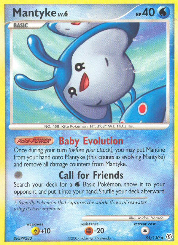 Mantyke 55 Uncommon card from Diamond & Pearl